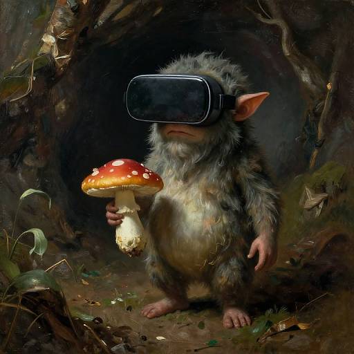 Augmented Reality Goblin with Mushroom