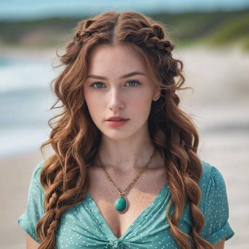 Realistic Portrait of a Girl at the Beach