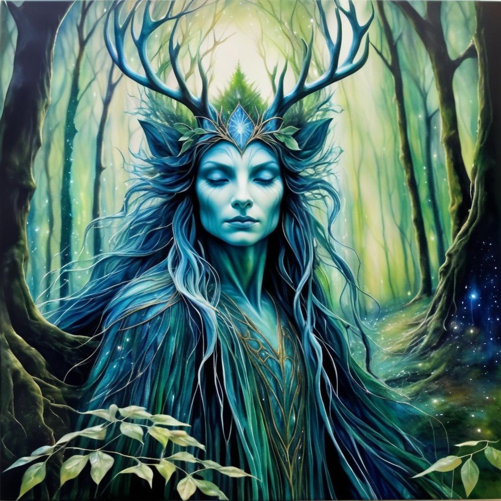 Enchanting Forest Spirit in Acrylic