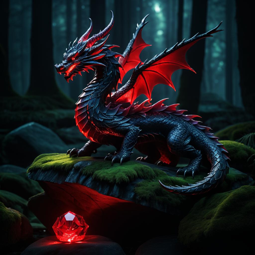 Majestic Dragon in Enchanted Forest