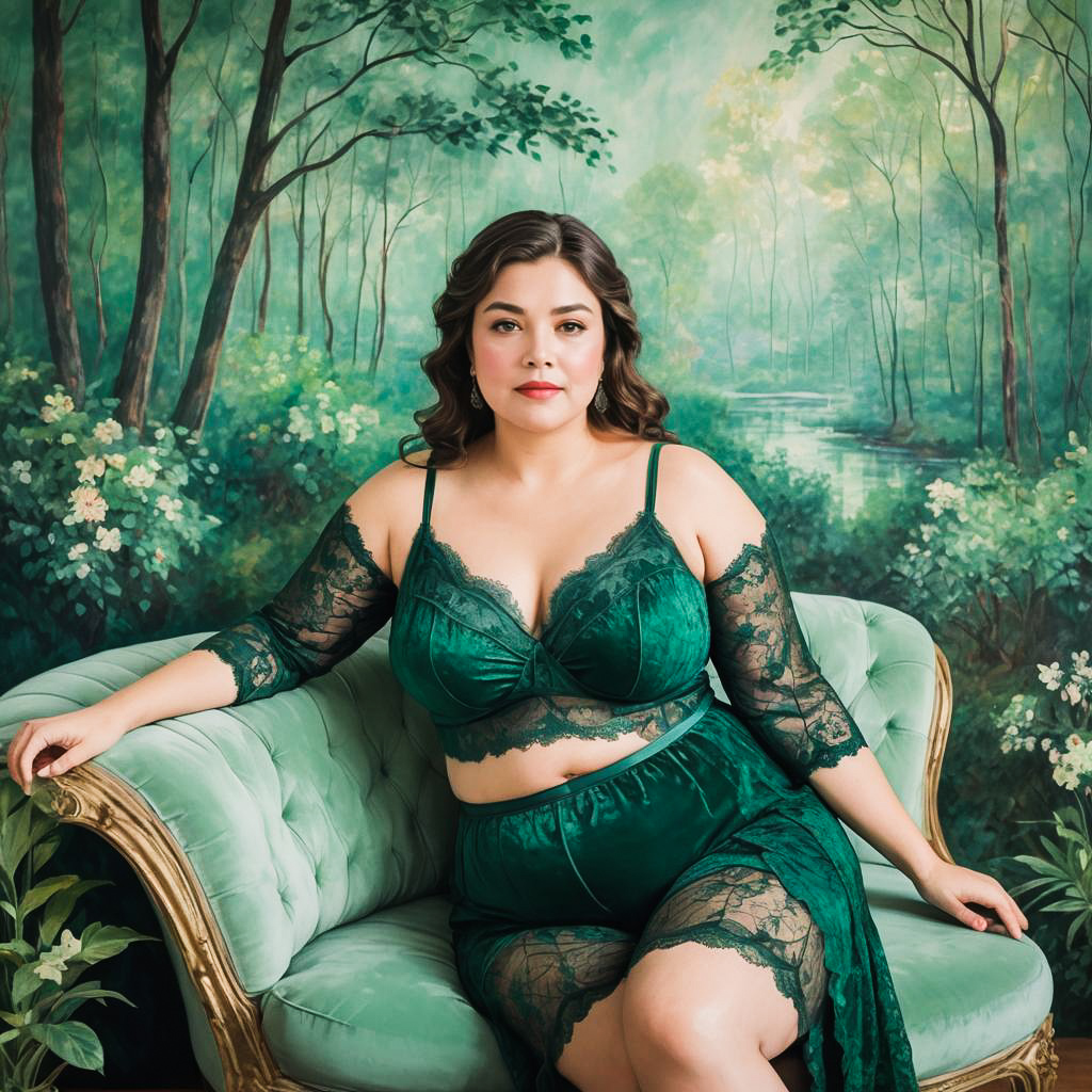 Impressionist Dream: Curvy Romance in Lingerie