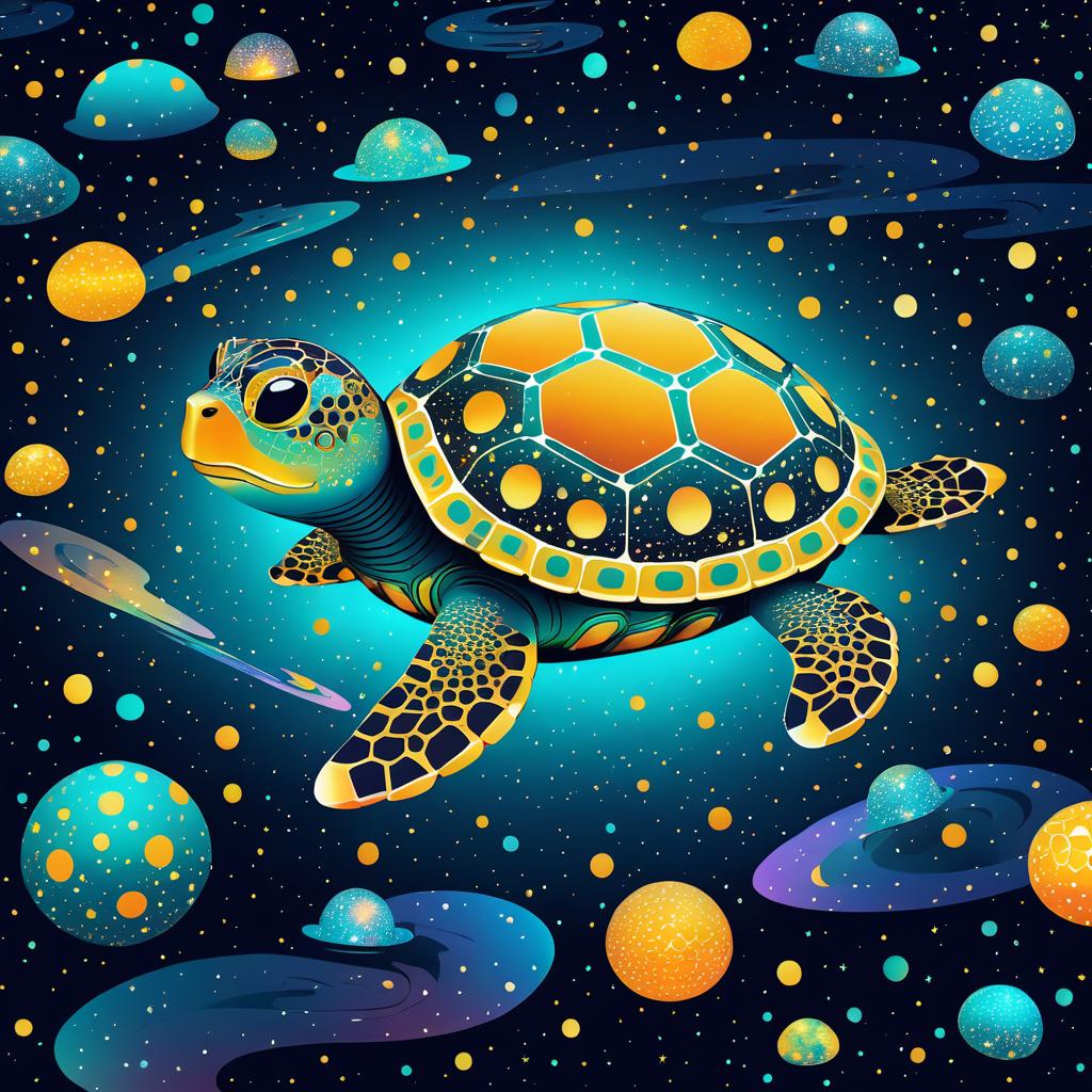 Psychedelic Turtle in Cosmic Landscape