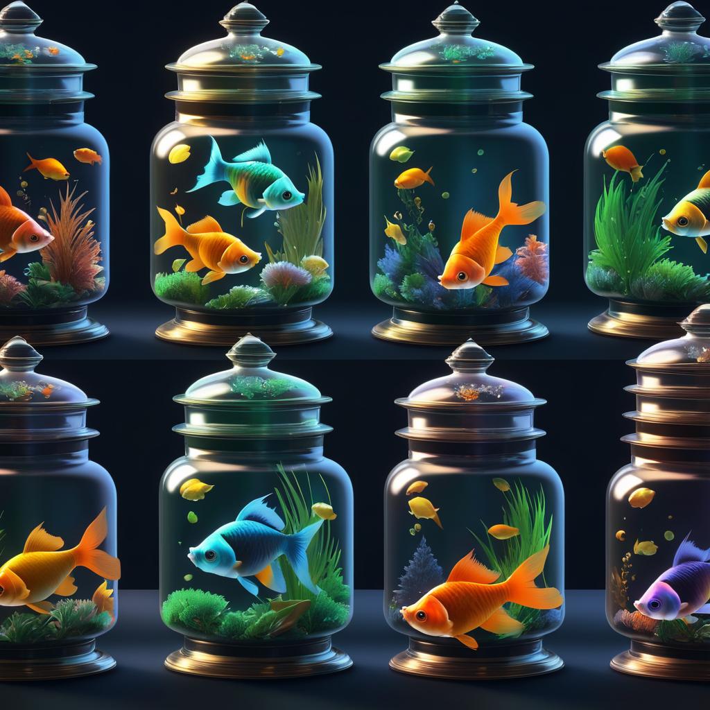 Elegant Goldfish Collection in Jars