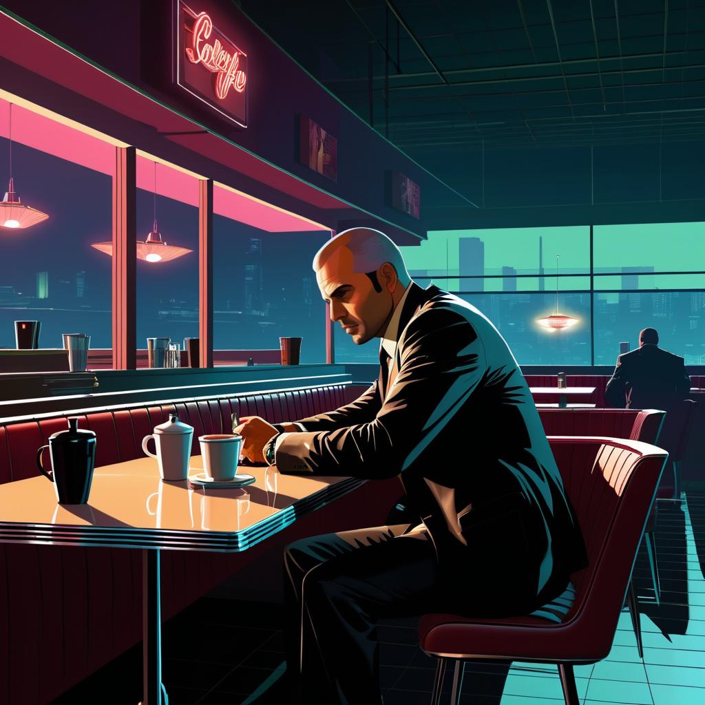 Hitman in a Diner: A GTA Inspired Scene