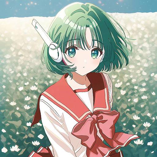 Illustration of Multi (to heart), to heart (series) in the style of Paddy field