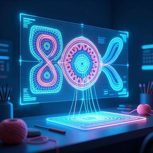 Neon-lit digital drawing of 