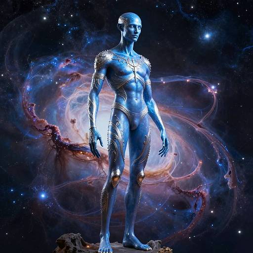 Arcturian Humanoid in Cosmic Nebula