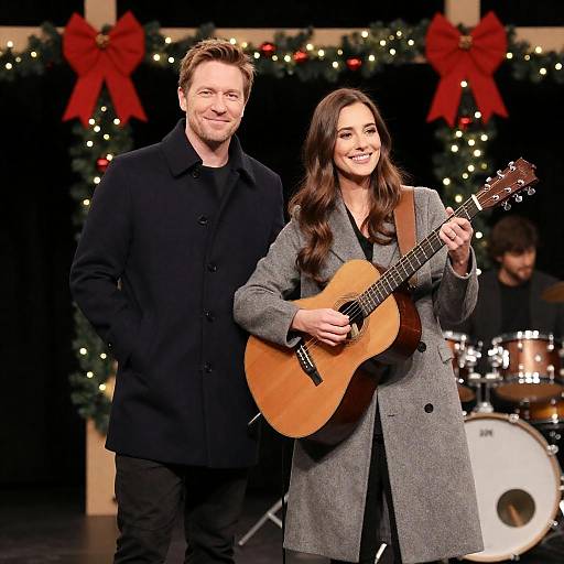 Romantic Stage Performance with Christmas Atmosphere