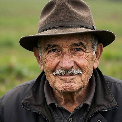 Close-Up Portrait of Elderly Man Outdoors