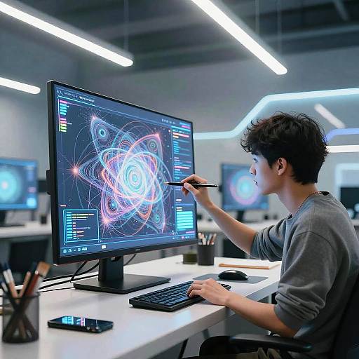 Futuristic AI Artist Studio