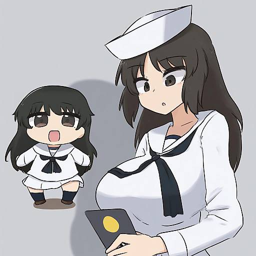 Illustration of Murakami (girls und panzer), girls und panzer in the style of Epiphone (flet06)