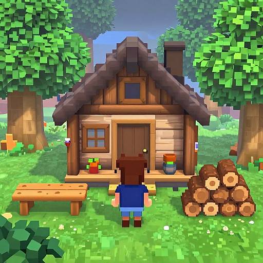 Pixelated Character by Forest Cabin