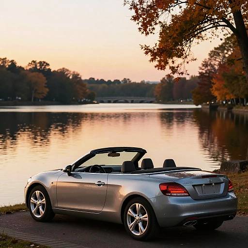 Convertible by Serene Lakeside at Golden Hour