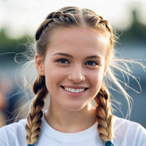 Smiling Young Woman with Braided Hair