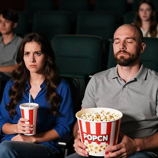 Unimpressed Duo in a Theater