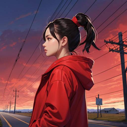Profile of a Girl in Red Jacket