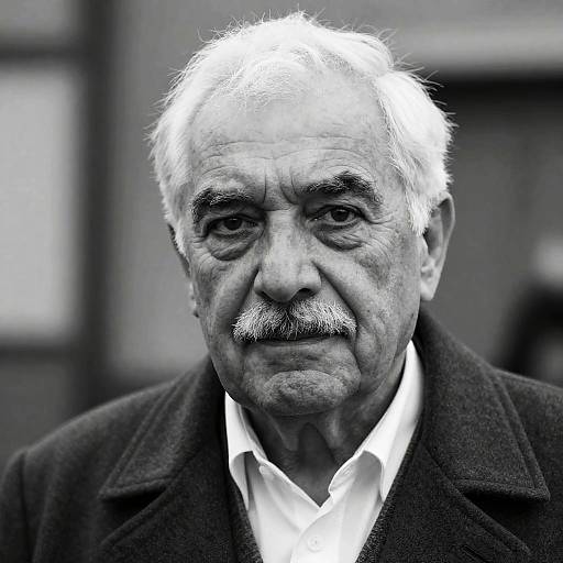 Serene Elderly Man Portrait in B&W