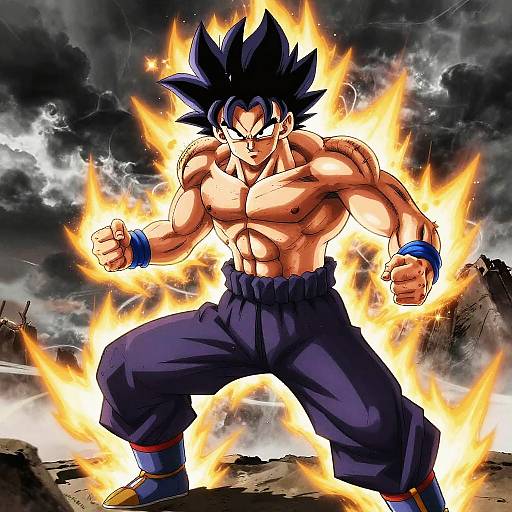 Anime Gigachad in Battle Stance