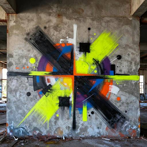 Abstract Urban Graffiti on Industrial Wall