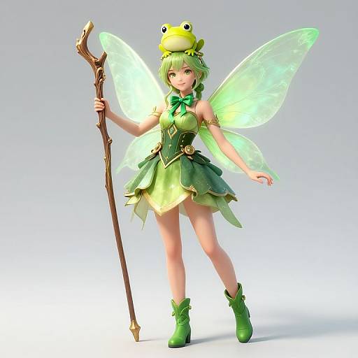 Green Fairy with Yellow Frog