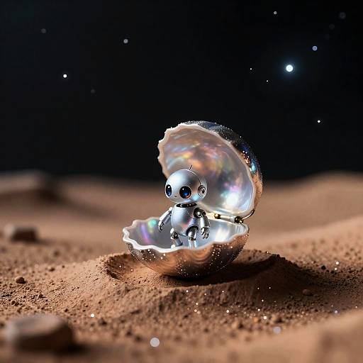 Tiny Cyborg Hatching in Space