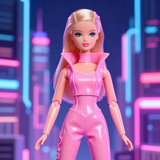 Barbie in Neon Cyberpunk Latex