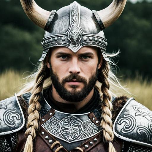 Horned Viking Warrior Portrait