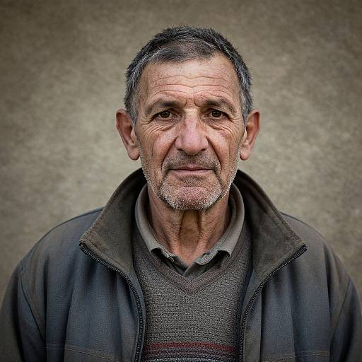 Portrait of Elderly Man in Rugged Jacket