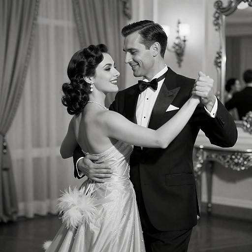 Elegant Black-and-White Dance Moment