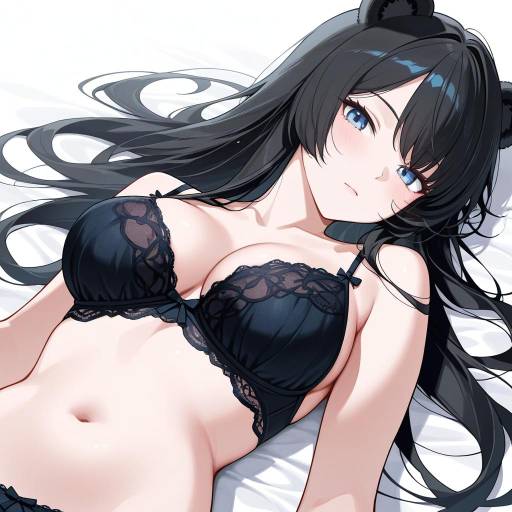 Graceful Woman in Lingerie with Bear Ears Graceful Woman in Lingerie with Bear Ears