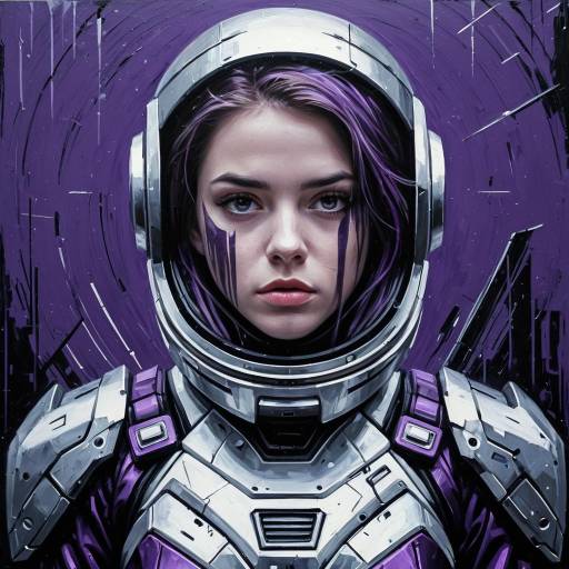 Young Woman in Futuristic Space Suit