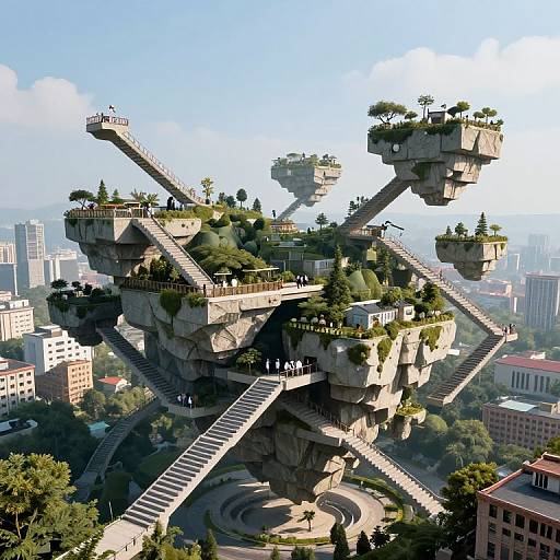 Infinite Floating Staircases in Chaos