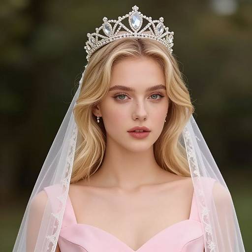 Blonde Girl with Crown and Veil