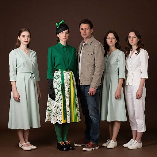 Elegant Group with Green and Yellow Accents