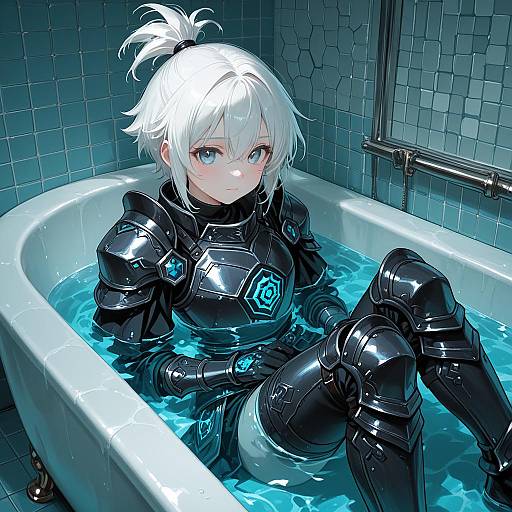 Scared Girl with Hexagon Eyes