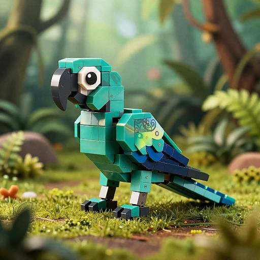 Iridescent Teal Macaw Isopod Sculpture