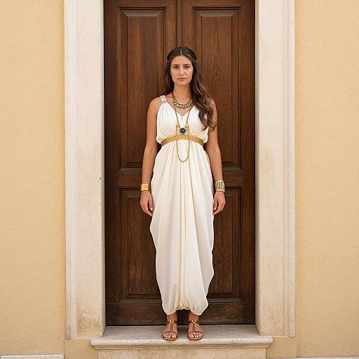 Greek Goddess Woman in Greco-Roman Dress