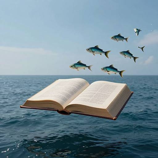 Ethereal Book Over Sea and Sky
