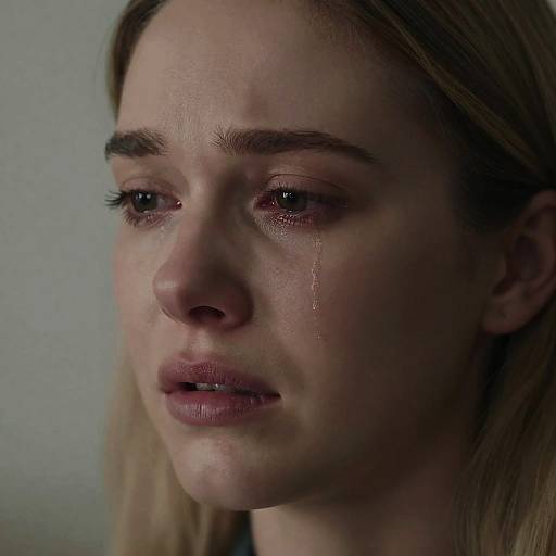 Emotional Close-Up of a Distressed Woman