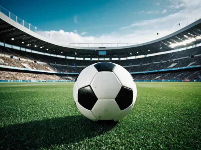 Soccer Field Wallpaper with Stadium Sky