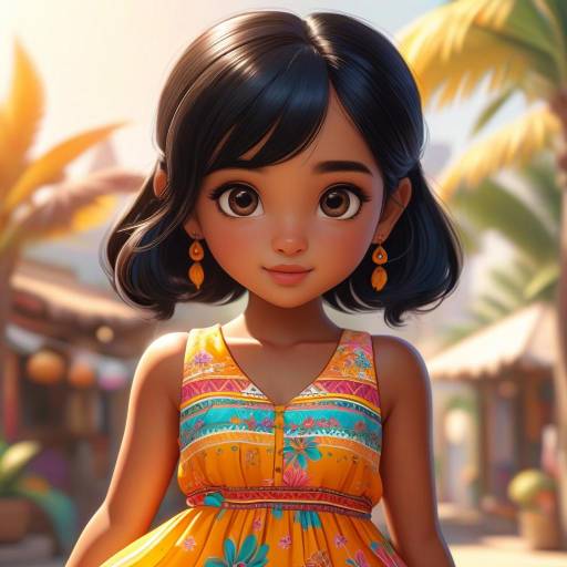 Charming Chibi Girl in Vibrant Sundress