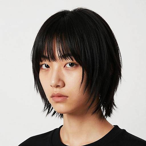 Black Wolf Cut Hairstyle Editorial