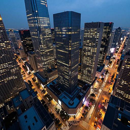 Cyberpunk Cityscape at Dusk
