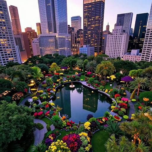 Surreal Urban Garden Sanctuary Aerial