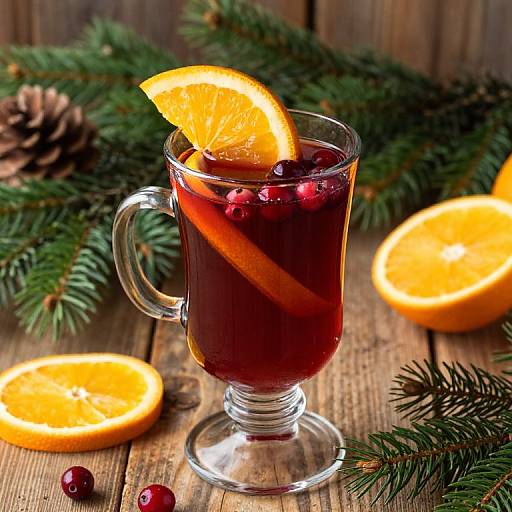 Festive Mulled Wine with Fruit Garnish