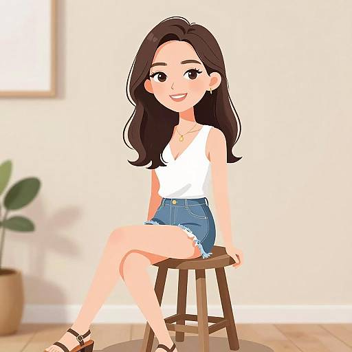 Smiling Woman in Casual Summer Outfit