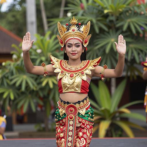 Vibrant Balinese Dance Costume Photography