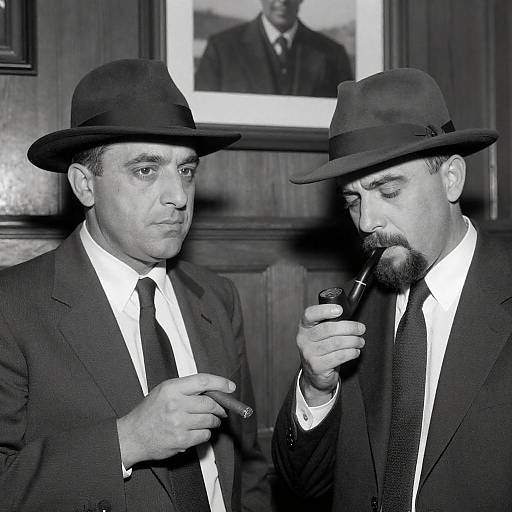 Classic Black-and-White Portrait of Two Men