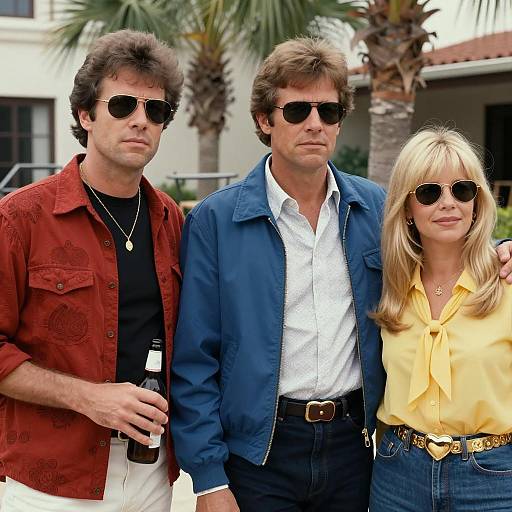 Casual 1980s Outdoor Gathering Scene