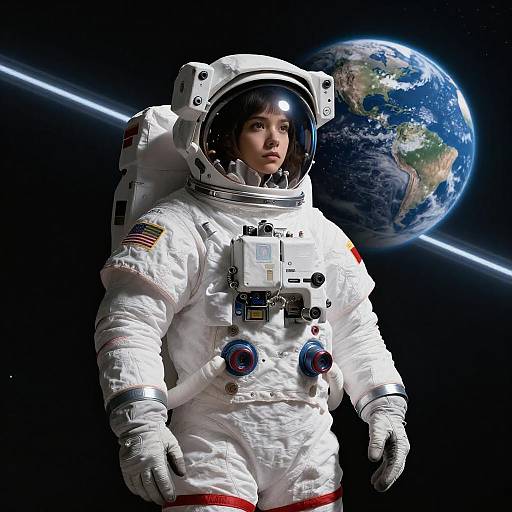 Astronaut Girl in Space Helmet